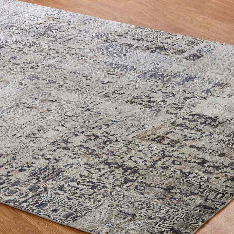 Hercules Abstract Area Rug in Gray, Rectangle 4' x 6'