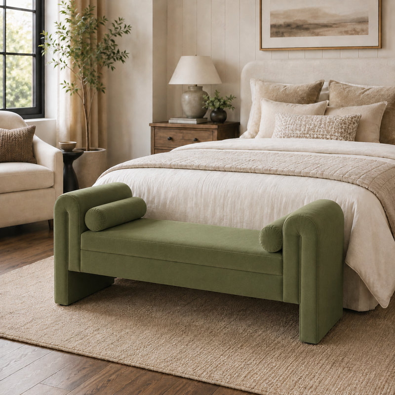 Ce banc de rangement de 60 pouces convient aux chambres à coucher, aux salons, aux salles d'activités et aux espaces similaires.
