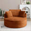 Chaise ronde, méridienne d'appoint moderne en velours côtelé à assise profonde et siège arrondi avec 3 coussins pour le bureau de la chambre à coucher, aucun assemblage requis-1805298701