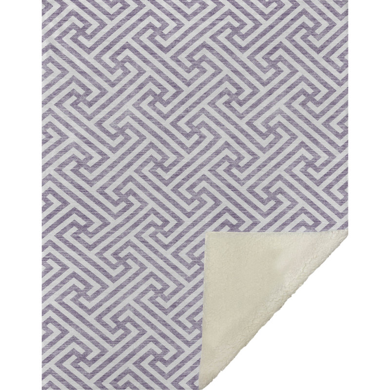 Jeté géométrique Addison Sherpa ASB731, Mauve