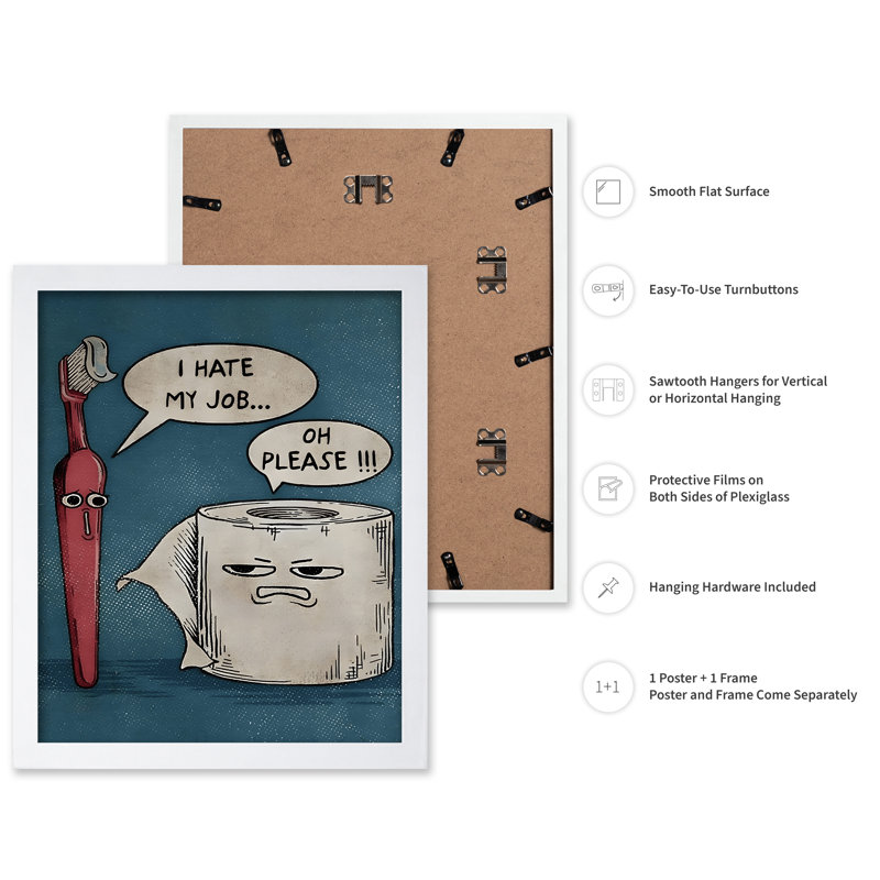 I Hate My Job, Affiche, Encadrement blanc, H 08 po x l 10 po