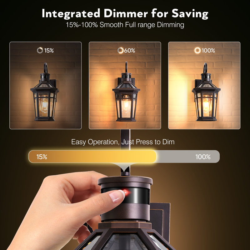 Motion Sensor Exterior Wall Sconce Lantern, Oil Rubbed Bronze Waterproof Dusk to Dawn Outdoor Lighting Fixtures