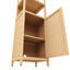 Natural Storage Closet - Tall Slim With Shutter Door And 3 Tier Shelves Unit For Home Organization