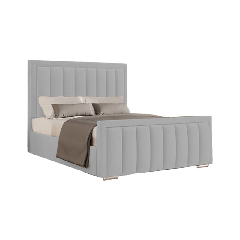 Yatton Upholstered Bed, Light Silver, Small Double (4')