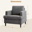 Comfortable Mid-Century Accent Armchairs Set – Linen Upholstered, High-Resilience Cushion, Solid Wood Legs, Single Sofa Chairs for Living Room or Bedroom – Light Beige Inspired, 2 Pieces (2 Boxes)-135090053