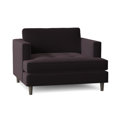 Chaise avec accoudoirs touffetée en polyester 41 po Burkouer