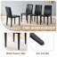 Ensemble de table de salle à manger rectangulaire pour 8 personnes, ensemble de table de salle à manger 71 po avec 8 chaises rembourrées et tablette de rangement, plateau de table en bois avec structure en métal-1064174298-1064174297