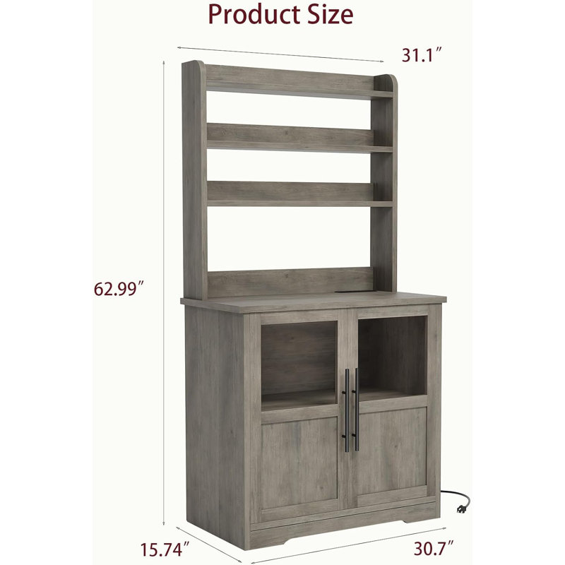 63cm Kitchen Pantry, Grey