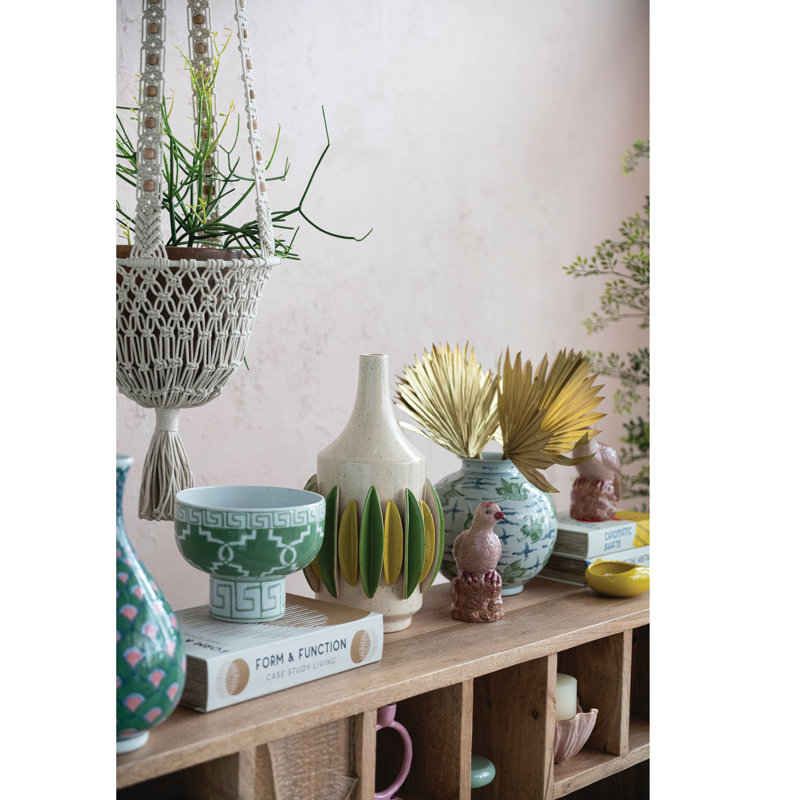 Vase en grès peint à la main avec motif