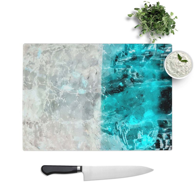 Tempered Glass Wash over Me in Abstract Chopping Board, 28.5 cm W x 20 cm L