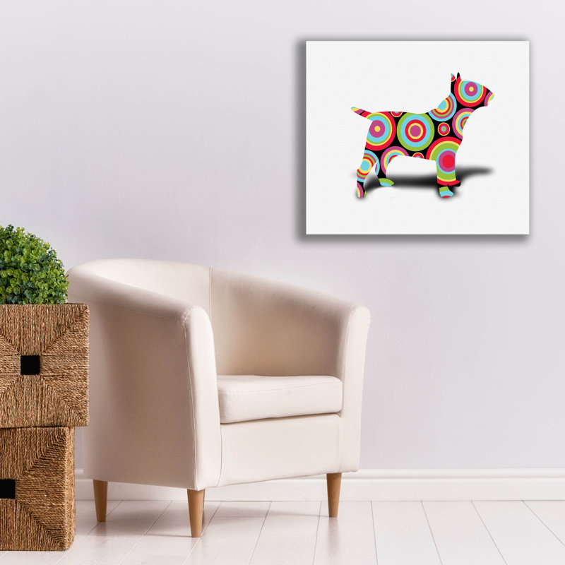 «Bull Terrier Pop» par Mark Ashkenazi, art mural sur toile, H 26 po x l 30 po x P 1,5 po