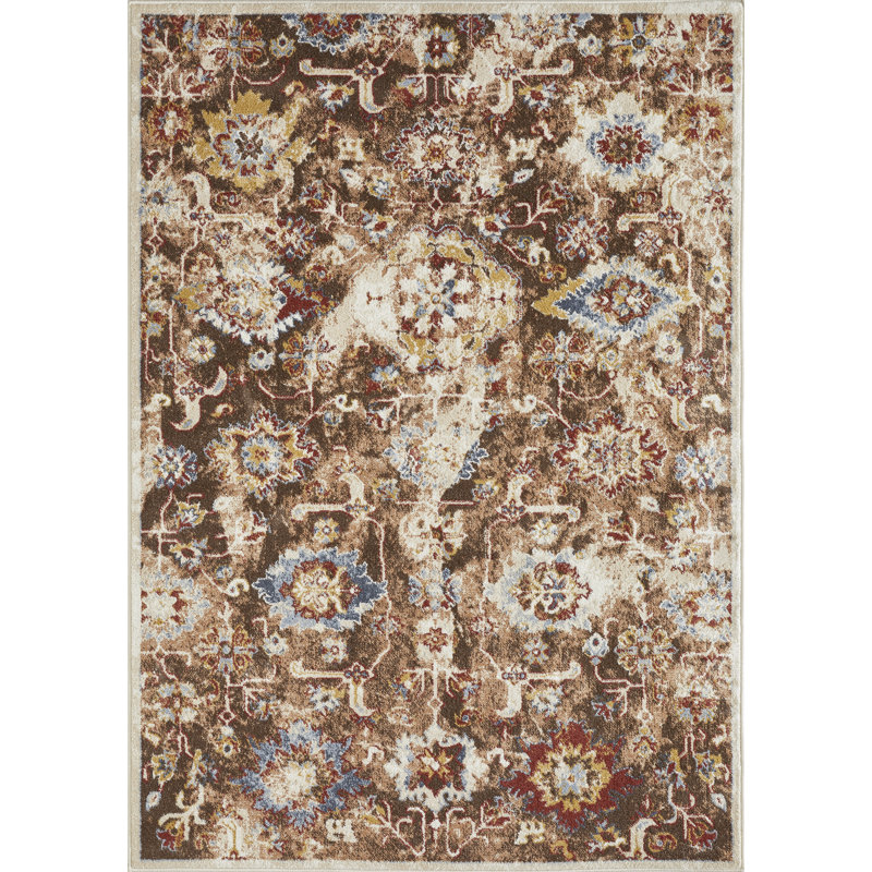Tapis d'intérieur en polypropylène tissé à la main Raashi, Rectangle 4 pi x 6 pi