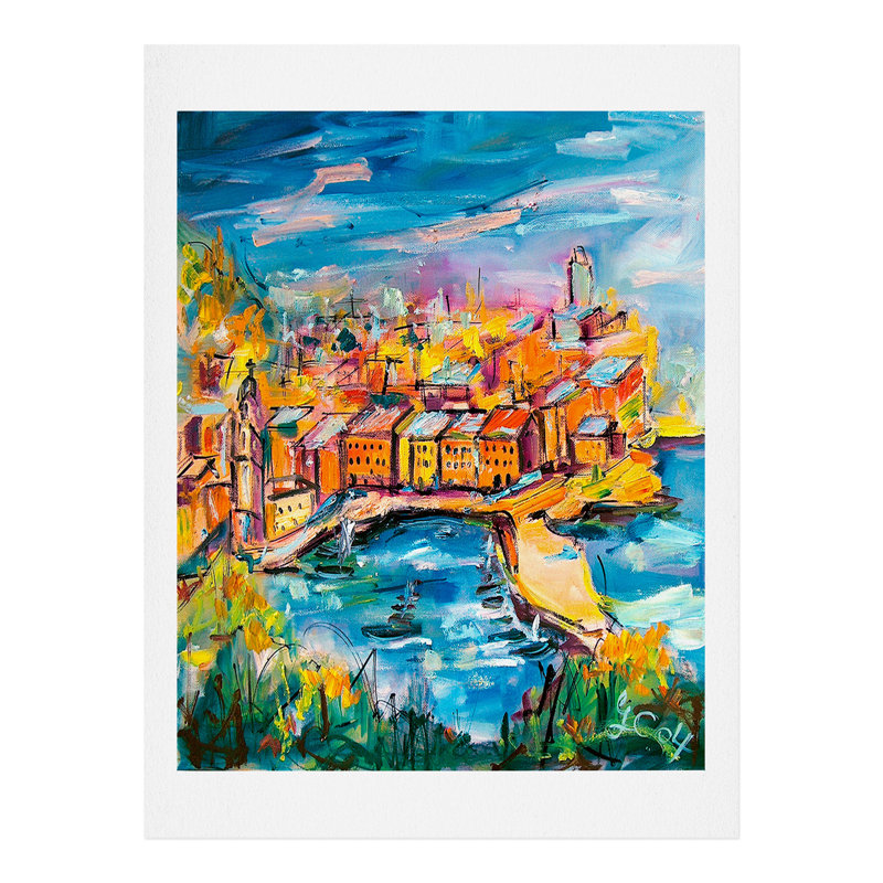 "Vernazza" par Ginette, reproduction d'art, H 10 po x l 8 po