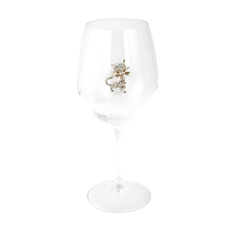 Verre à vin 18 oz, Chat doré