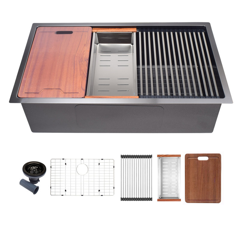 32'' L Undermount Single Bowl Stainless Steel Kitchen Sink
