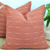 Striped Throw Pillow, Cotton Cushion With Woven Stripes