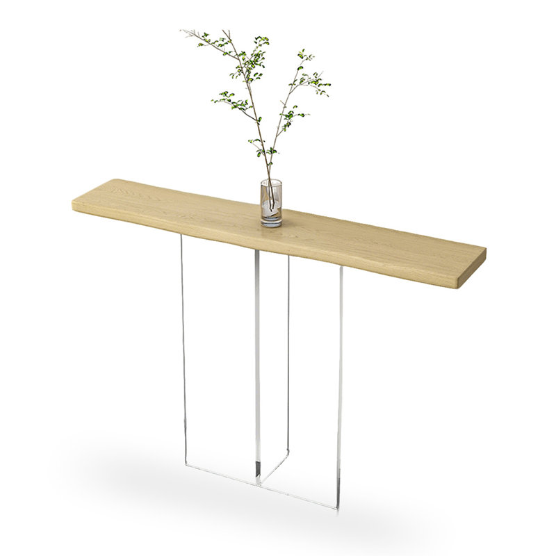 Console en bois massif Burlywood, H 29,53 po x l 62,99 po x P 11,81 po, Burlywood