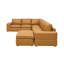 Canapé modulaire à large accoudoirs en cuir assorti-130918593