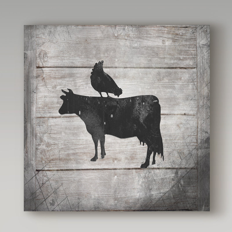 « farm fraîche cow », reproduction d’impression sur toile tendue, H 18 po x l 18 po x P 2 po