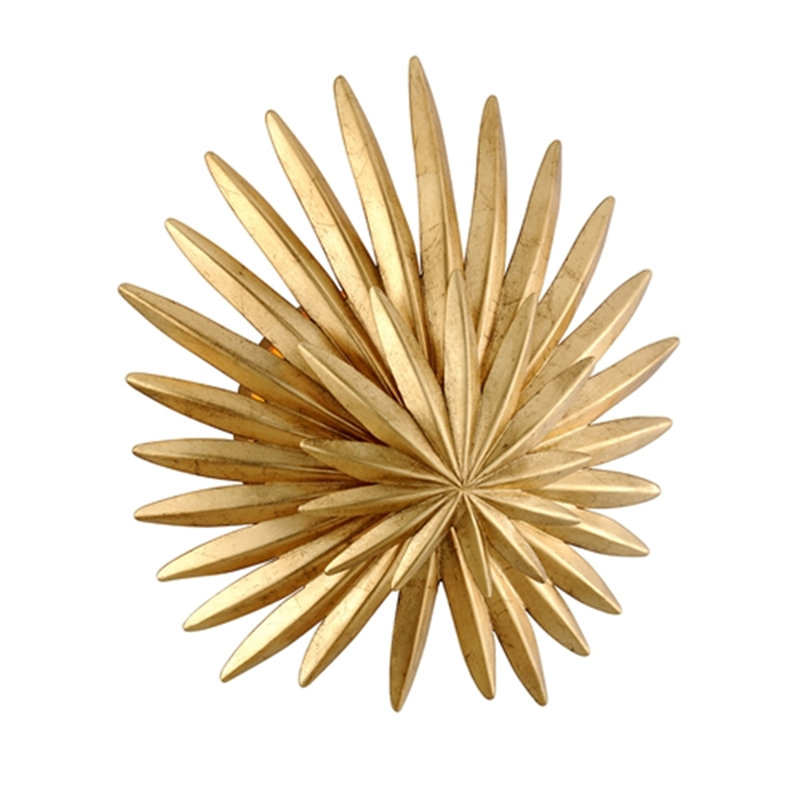 Vintage Gold Leaf Plug-In Electric Dimmable Wall Sconce