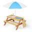 Table de pique-nique convertible pour enfants avec parasol amovible