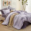 Ensemble d'édredon pour lit simple - ensemble de literie simple 5 pièces bleu grisâtre pour toutes les saisons, lit de style bohème contrastant dans un sac avec édredon, draps, taie d'oreiller et taie décorative-105522624-110364983
