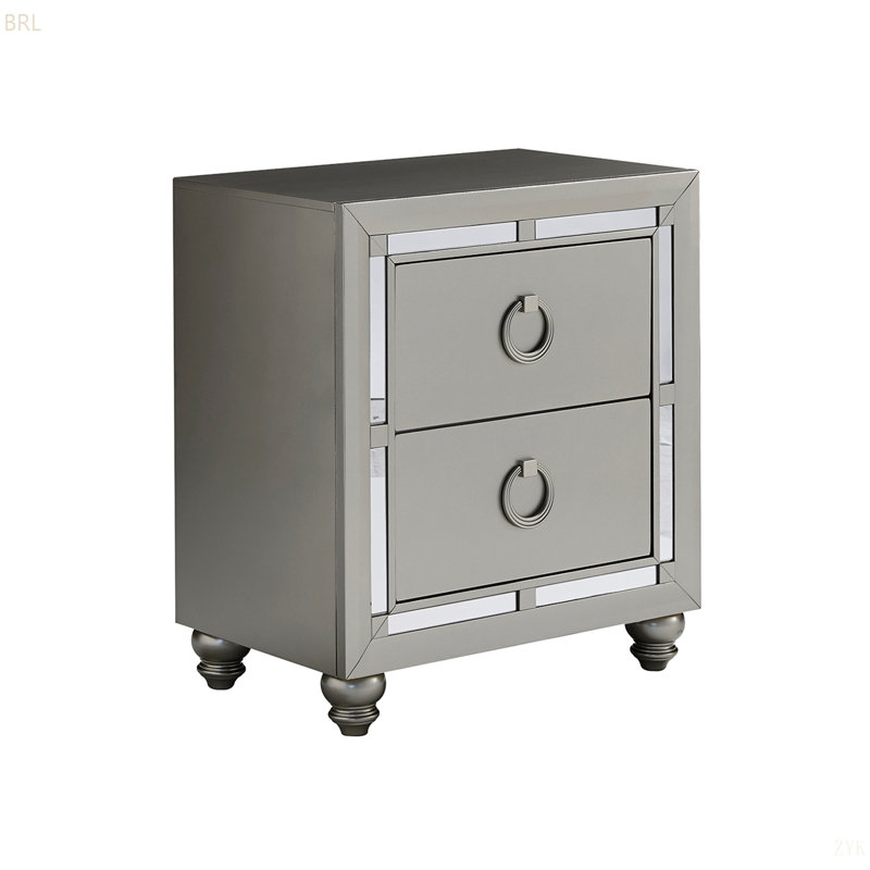 CHLOE GEMSTONE SILVER NIGHTSTAND