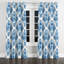 Rideaux occultant Boho - rideau ikat à œillets contemporain bleu et blanc Boho - 1 panneau-48650422-48650426