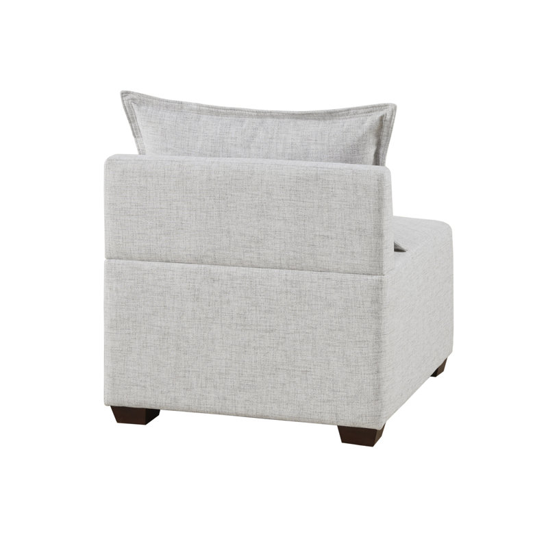 Molly Modular Armless Chair, White