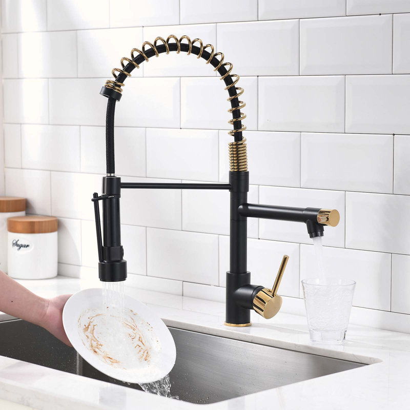 Robinet de cuisine commercial avec douchette rétractable