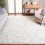 Tapis floral en laine / coton touffeté à la main Jardin en ivoire / bleu-493277893