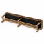 Banc de chambre 70,9 po en similicuir rembourré avec tablette de rangement à lattes, banc de bout de lit en bois massif pour chambre à coucher et vestibule