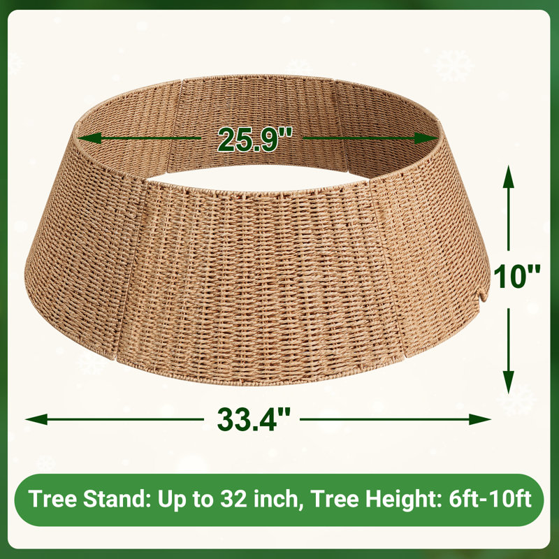 Rattan Tree Collar, 10" H x 33.4" W x 33.4" D