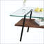 Table basse rectangulaire avec plateau en verre trempé et pieds en métal, verre transparent-607536613