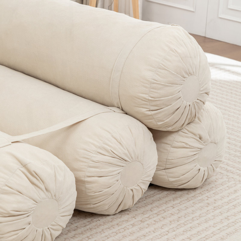 Chaise de plancher ajustable, canapé en velours côtelé avec sangles réglables, Neige