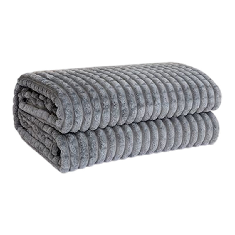 Couverture en laine polie à double couche Kondieu Imitation, Dark Gray