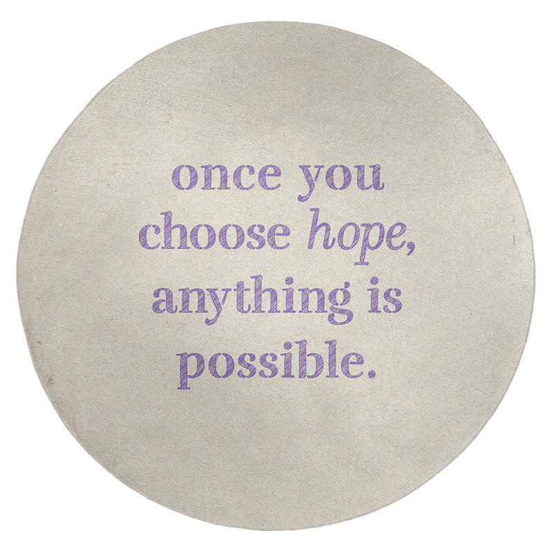 Tapis en chenille de polyester Quotes, Rond 5 pi