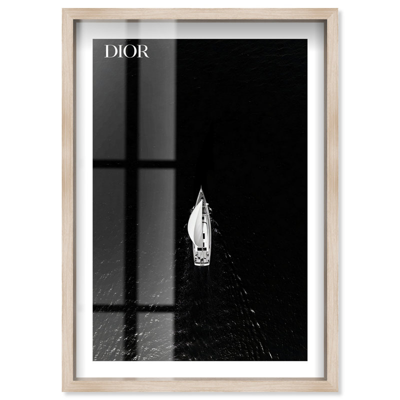 «Glam Dive II Shadowbox Print» par Notoriart, H 37 po x l 25 po, Crème, crème