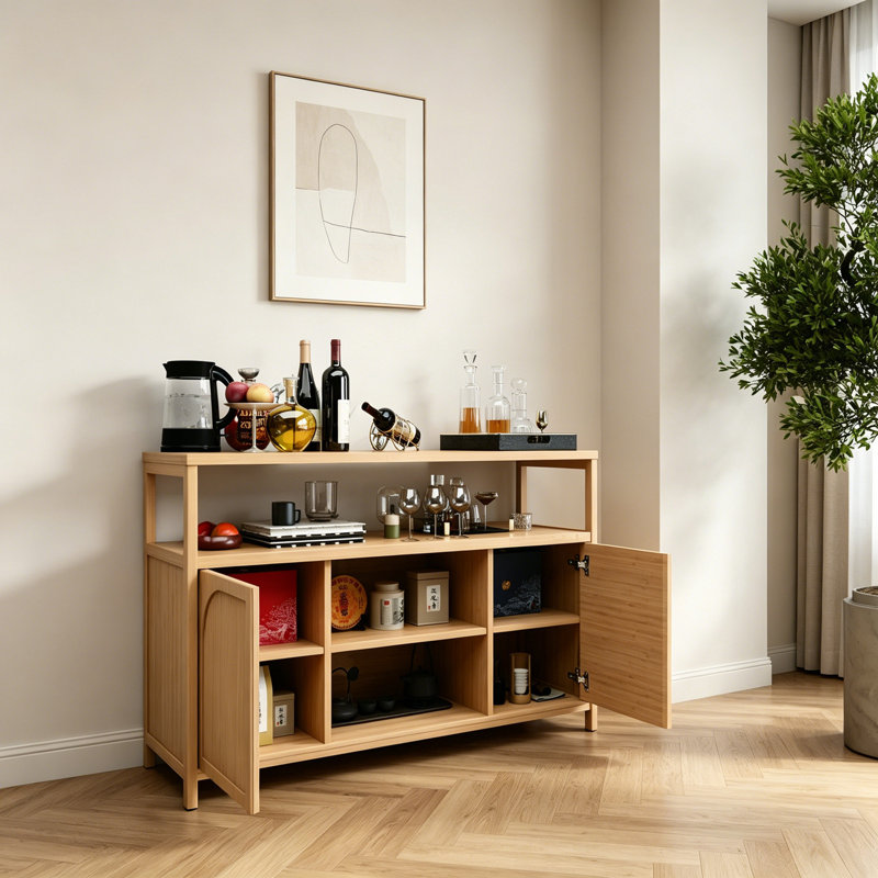 Bamboo sideboard with storage