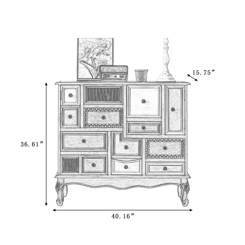 Retro Solid Manufactured Wood Accent Cabinet