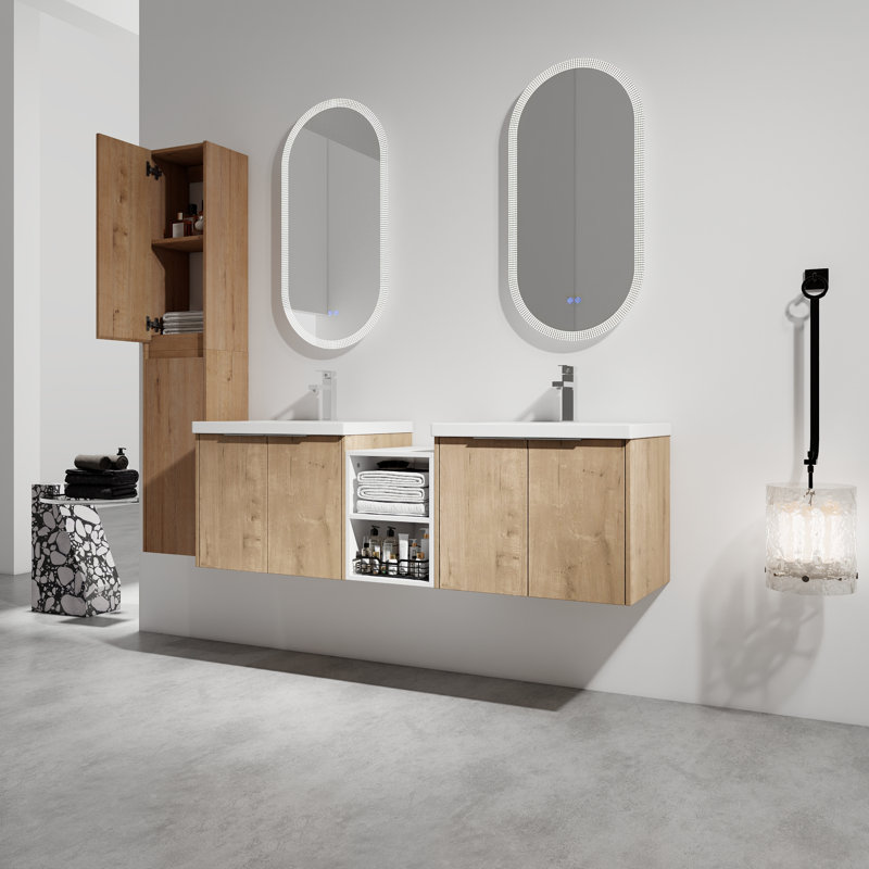 Multifunctional Wall-Mounted Bathroom Double Vanity Sets