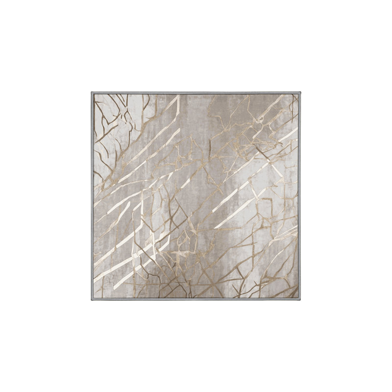 Tapis gris lavable à la machine, Carré 7 pi