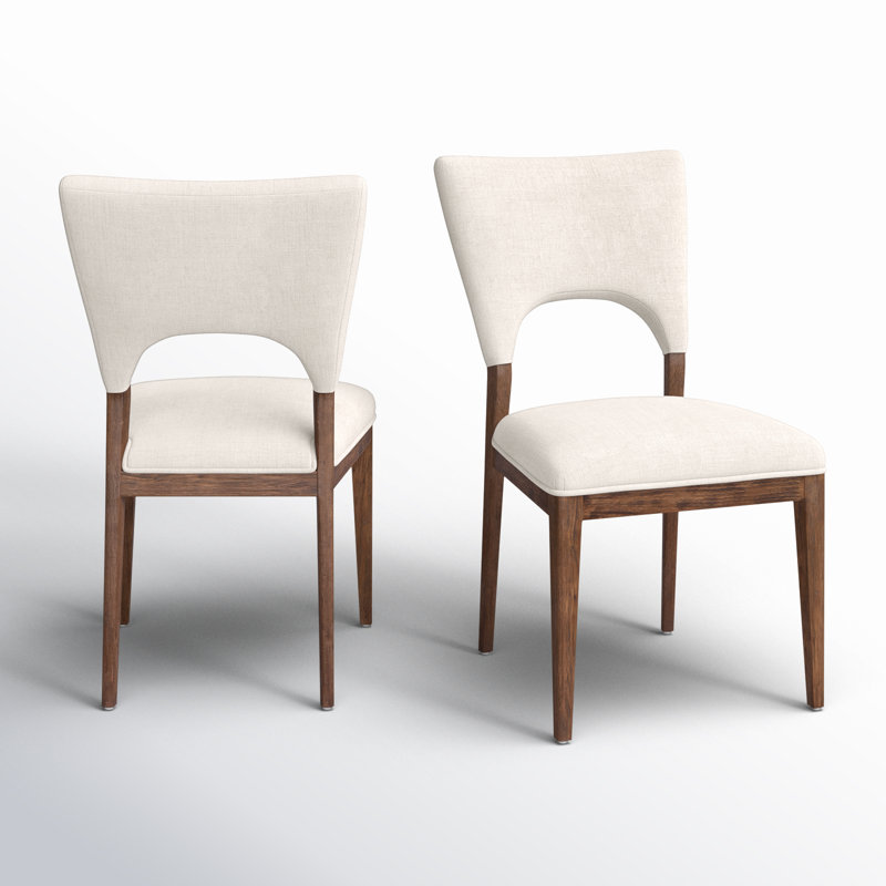 Mitchel Upholstered Dining Chair, White, Brown