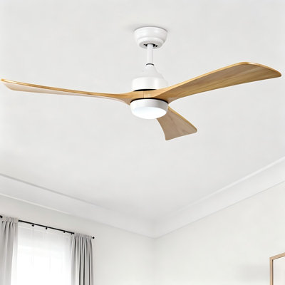 52" White Ceiling Fan with Light