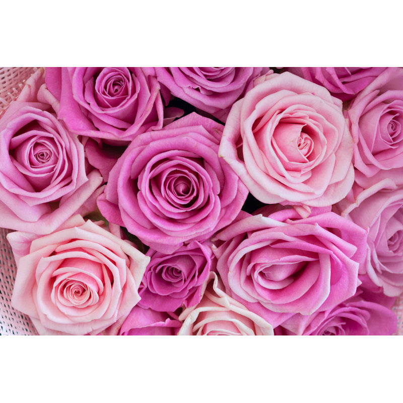 Bouquet de roses en toile de fond, texture par Mikhail Strogalev - photographie sur toile tendue, H 8 po x l 12 po