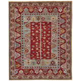 Piraj Wool Geometric Area Rug in Red
