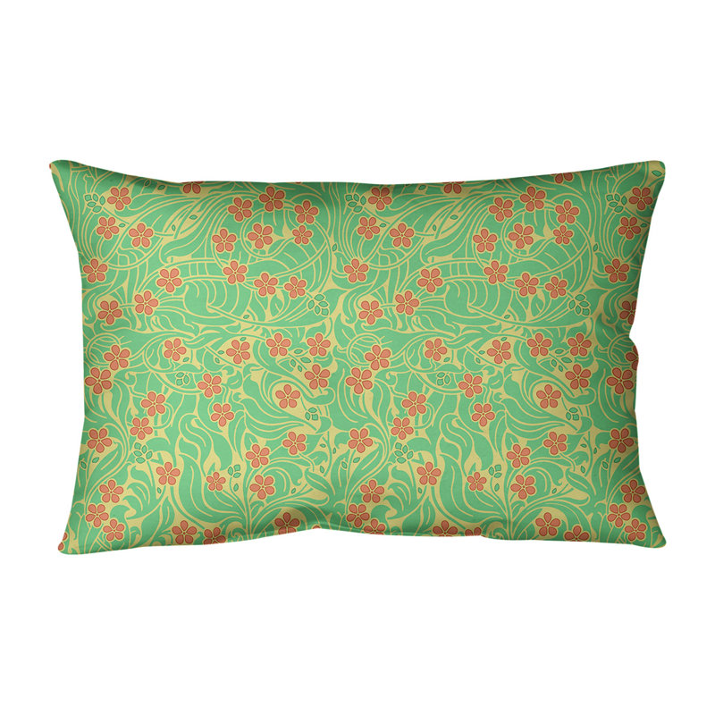 Coussin Katelyn Elizabeth, 14 po x 14 po, Polyester/ Bourre en polyester, Jaune/Vert/Orange
