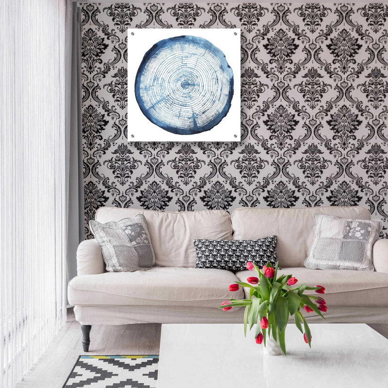 «Tree Ring Overlay I» par Grace Popp, art mural en verre acrylique, H 24 po x l 24 po x P 0,2 po