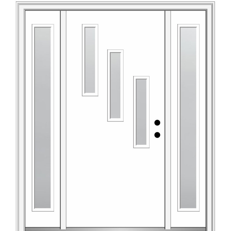 Portes d'entrée avant apprêtées apprêtées, S'ouvre à gauche vers l'intérieur, H 81,75 po x l 68,5 po x P 4,563 po, Gelé