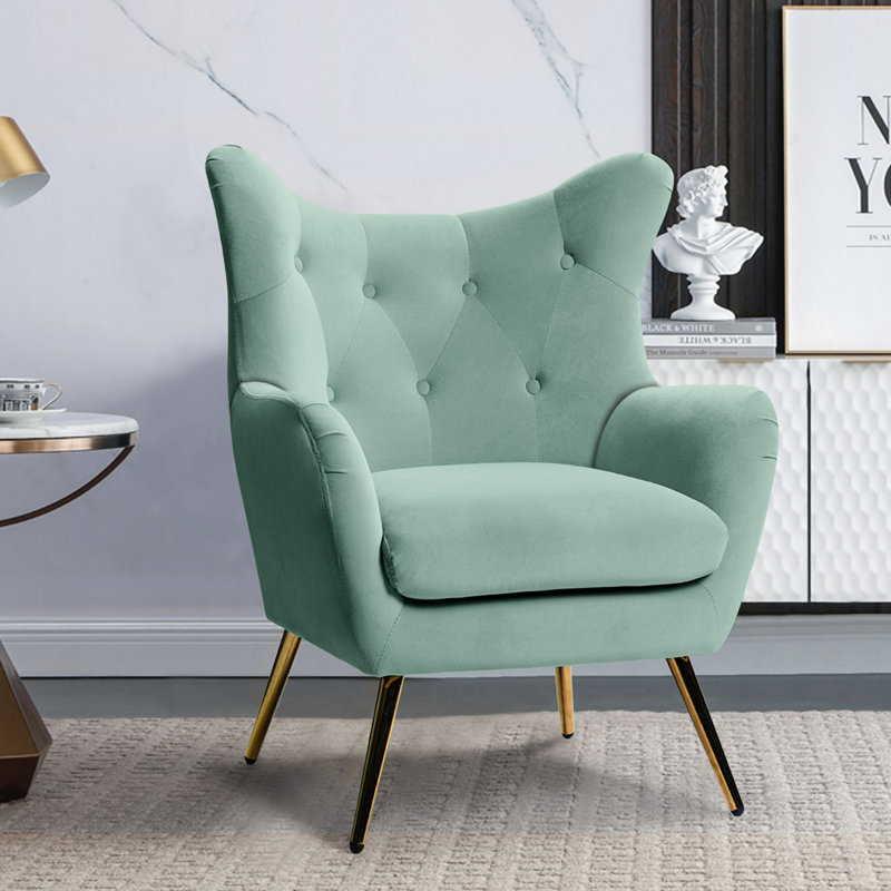 Chaise de bureau en velours, Sauge
